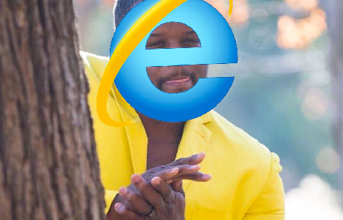 Internet Explorer behind a tree